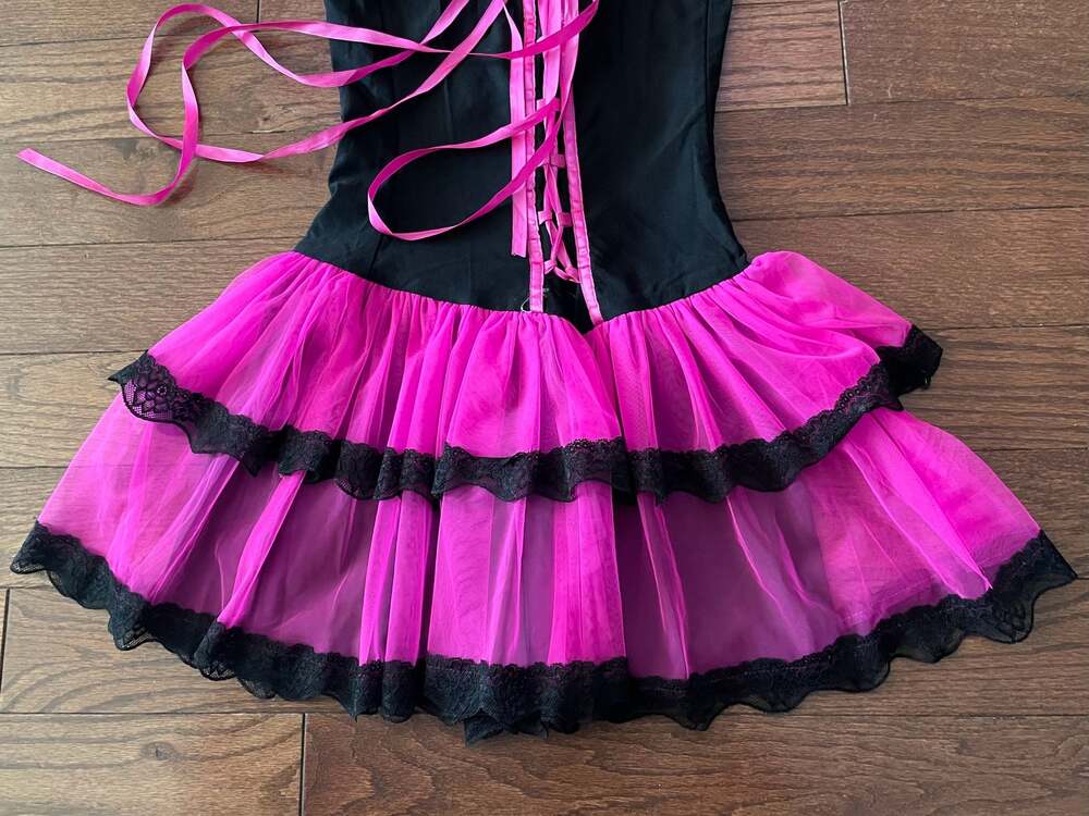 Widow Dolls Kill Pink Black Corset Babydoll Dress Goth S - Picture 5 of 12